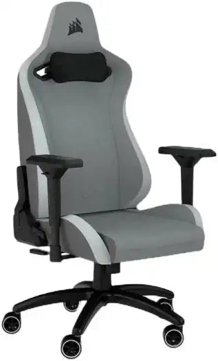 Corsair TC200 Fabric Gaming Chair, 4D Armrests, Grey/White | CF-9010048-WW