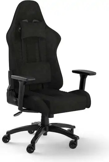Corsair TC100 RELAXED Fabric Gaming Chair, Extended Seat & Padded Contact Points2D Armrests, Black | CF-9010051-WW