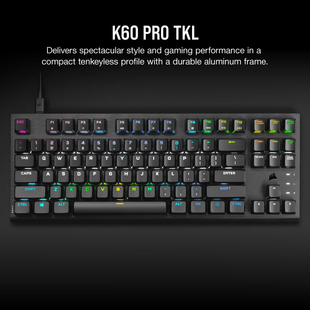 Corsair K60 PRO TKL RGB Tenkeyless Optical-Mechanical Gaming Keyboard