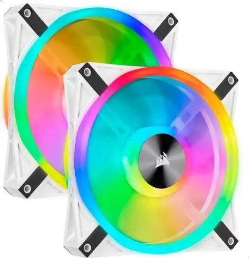 Corsair QL Series, iCUE QL140 RGB, 2x140mm RGB LED Fan, Dual Pack with Lighting Node CORE - White|CO-9050106-WW