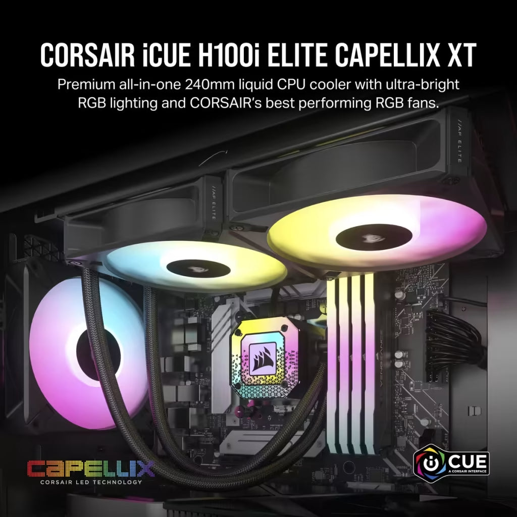 Corsair iCUE H100i ELITE CAPELLIX XT Liquid CPU Cooler| CW-9060068-WW