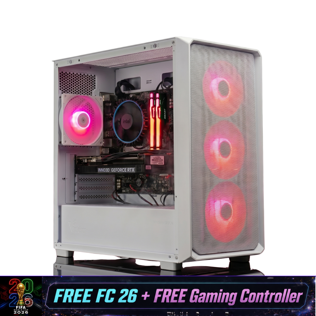 Core 3 White | E-Sports Gaming PC