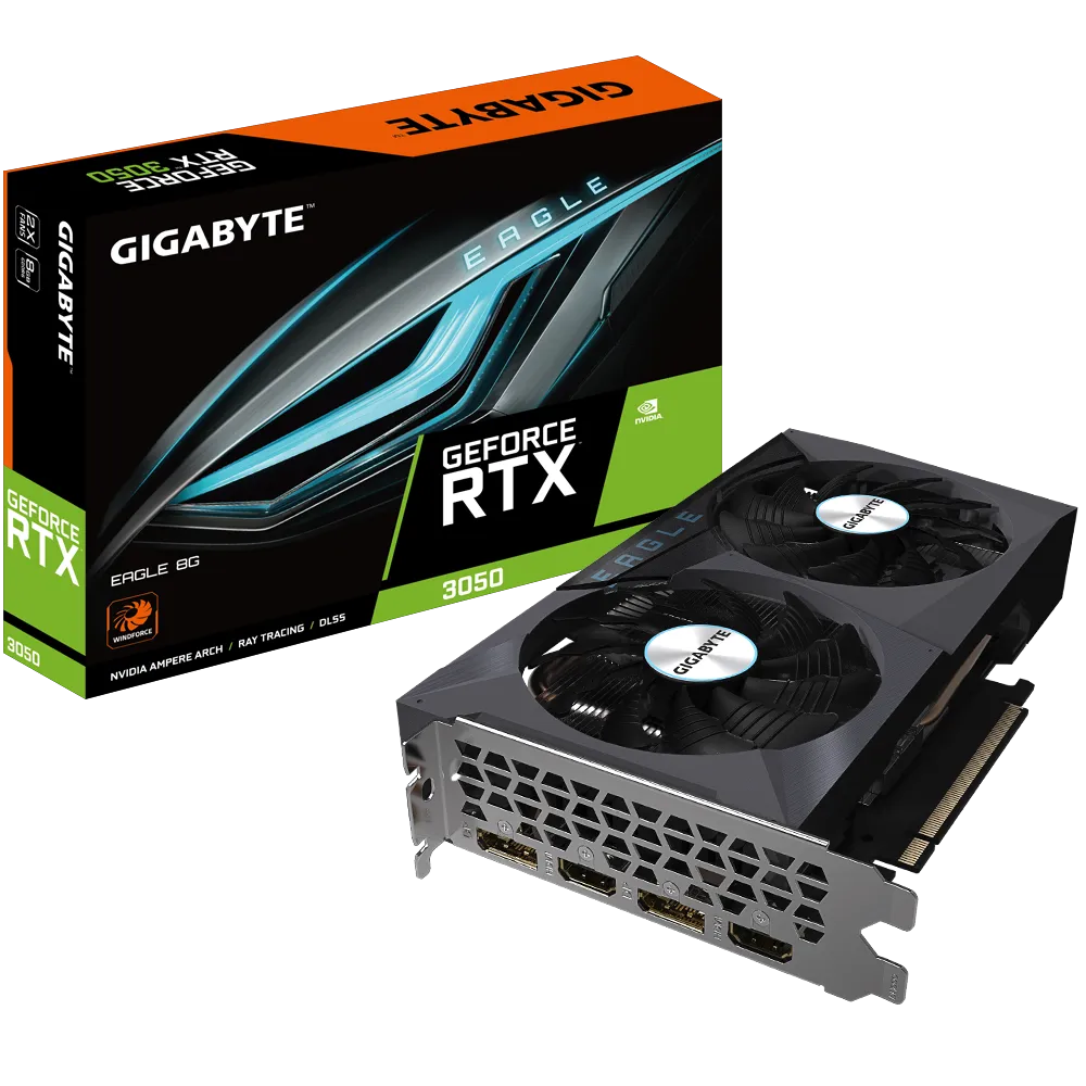 GIGABYTE GeForce RTX 3050 EAGLE 8G Gaming Graphics Card | GV-N3050EAGLEOC-8GD |