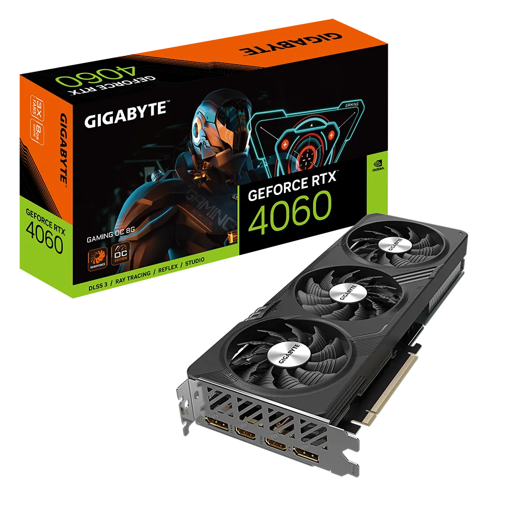 GIGABYTE GeForce RTX 4060 GAMING OC 8G Gaming Graphics Card | GV-N4060GAMINGOC-8GD |