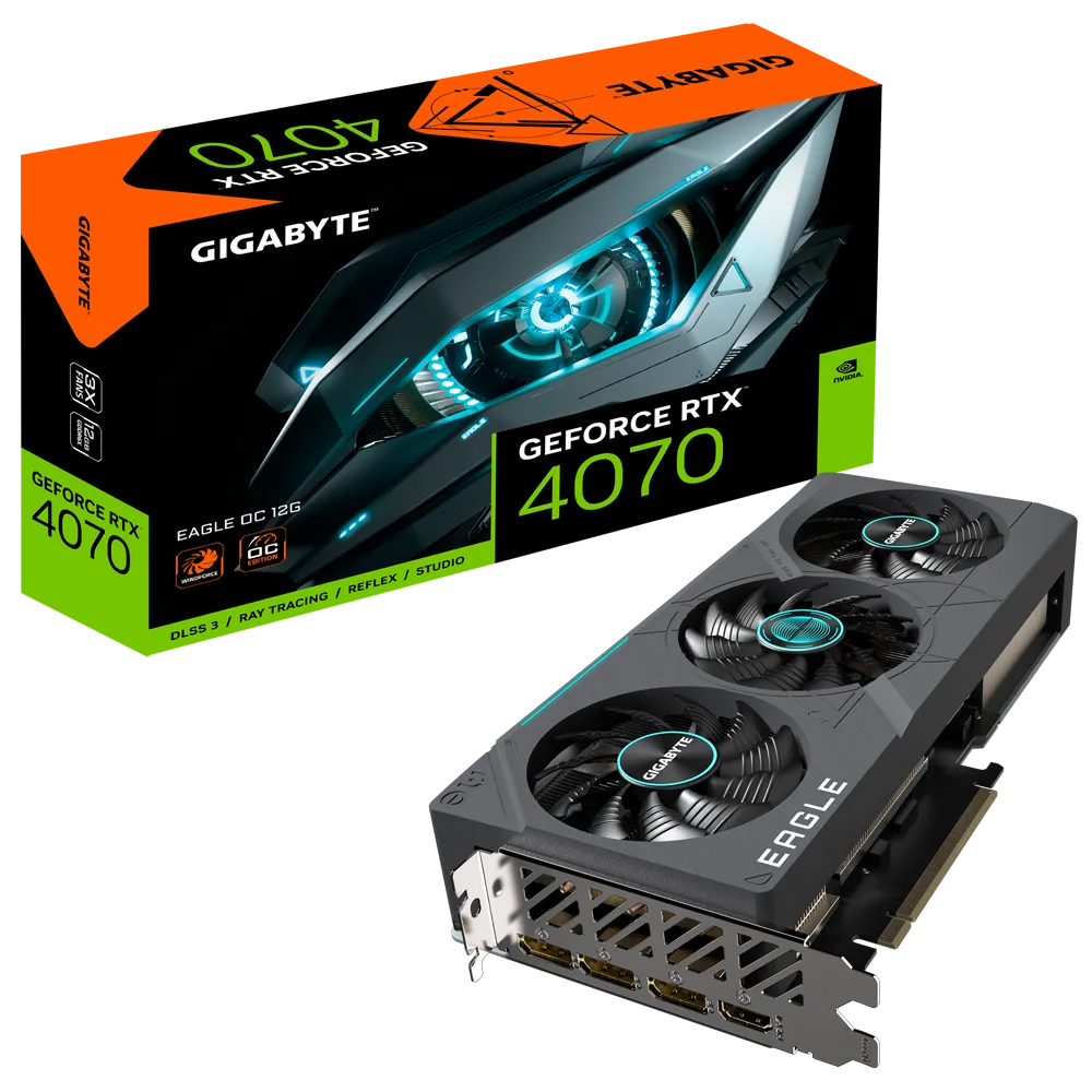 GIGABYTE GeForce RTX 4070 EAGLE OC 12G Gaming Graphics Card | GV-N4070EAGLEOC-12GD |