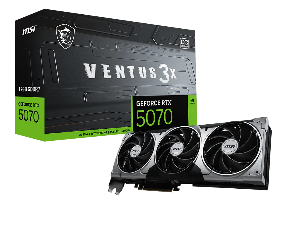 MSI GeForce RTX 5070 12GB Ventus 3X OC Graphics Card