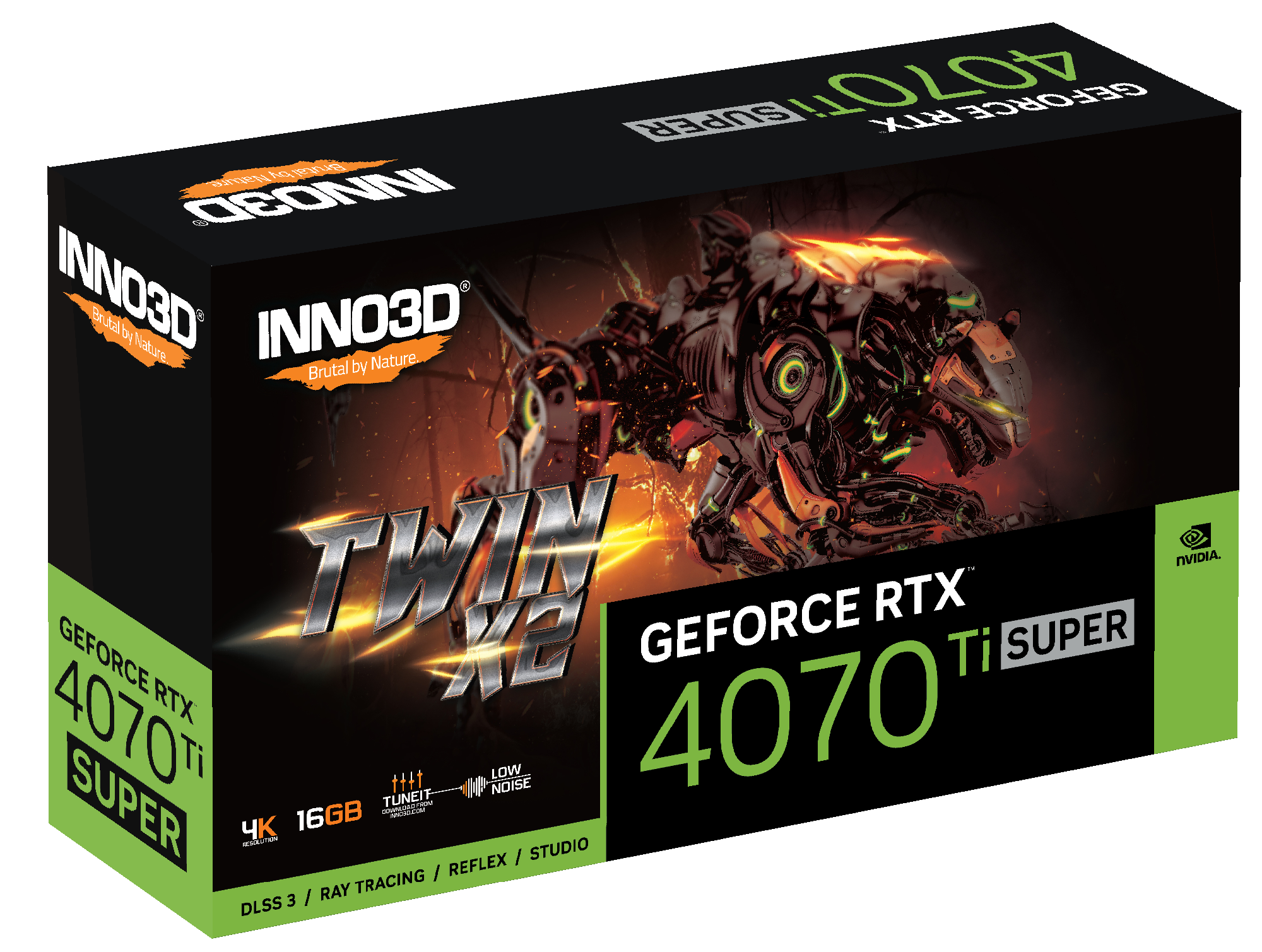 Inno3D Geforce RTX 4070 TI Super Twin X2 16GB GDDR6X Graphics Card | N407TS2-166X-186156N