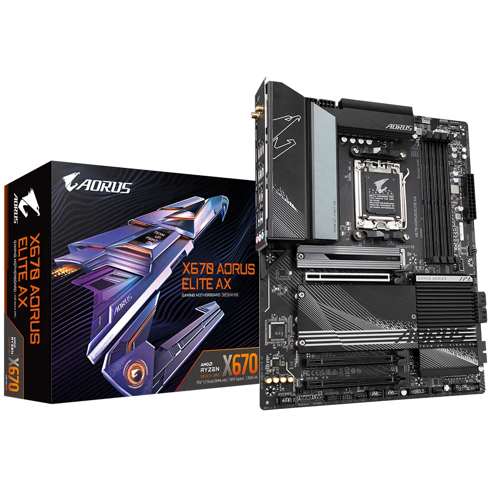 GIGABYTE X670 AORUS ELITE AX AMD ATX Motherboard | X670-AORUS-ELITE-AX |