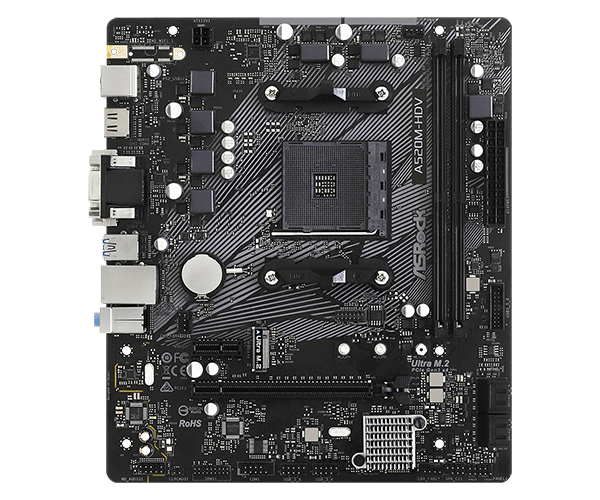 ASRock A520M - HDV mATX AMD Socket AM4 Motherboard | 90 - MXBE50 - A0UAYZ - 4710483932267 - Vektra Computers LLC