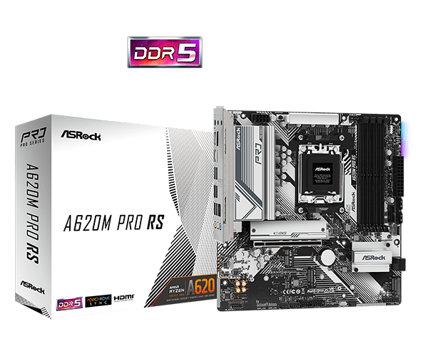ASRock A620M Pro RS AMD Socket AM5 Motherboard | 90 - MXBLN0 - A0UAYZ - 4710483943072 - Vektra Computers LLC