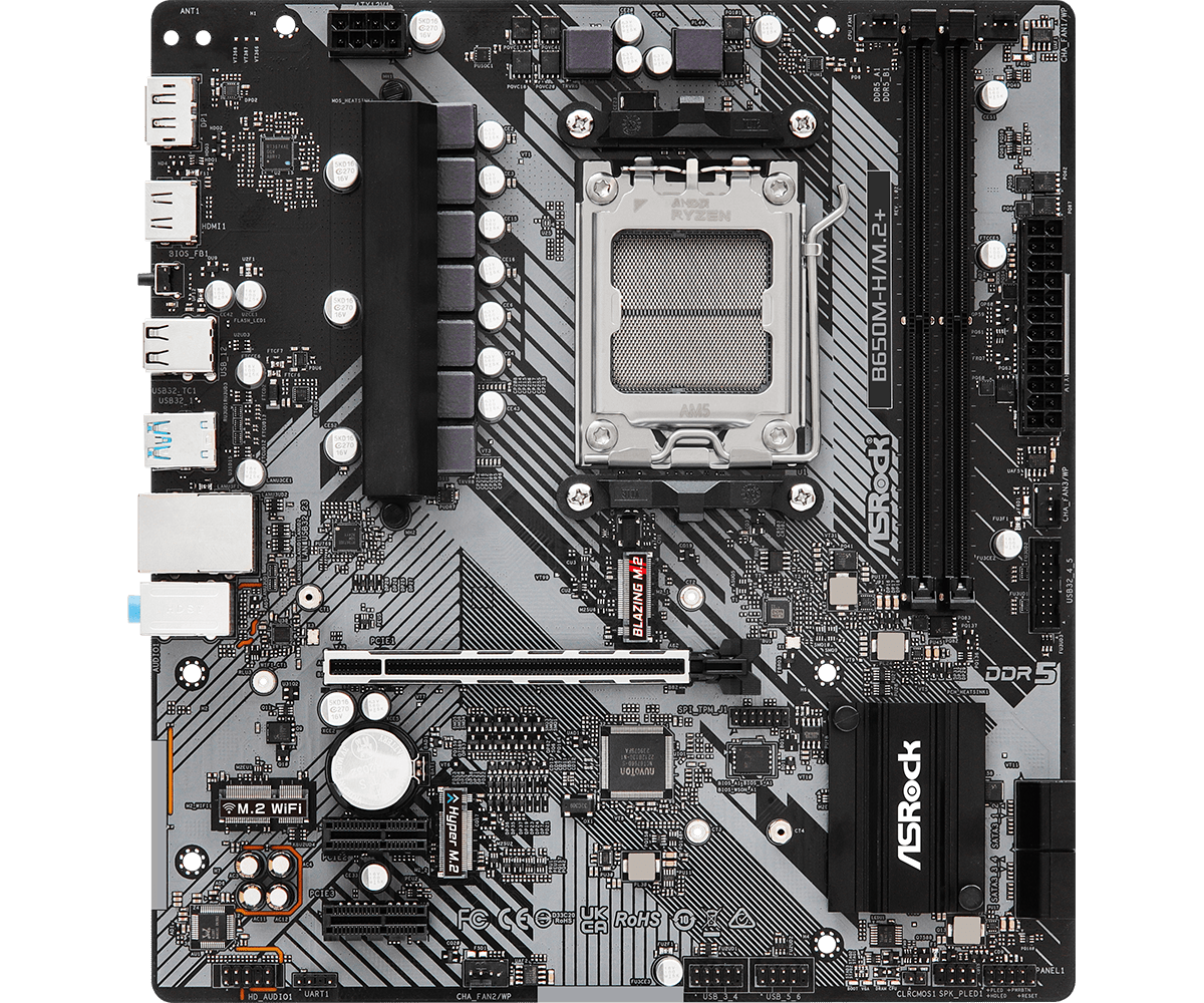 ASRock B650M-H/M.2+ AM5 Micro ATX Motherboard - 4710483930003 - Vektra Computers LLC