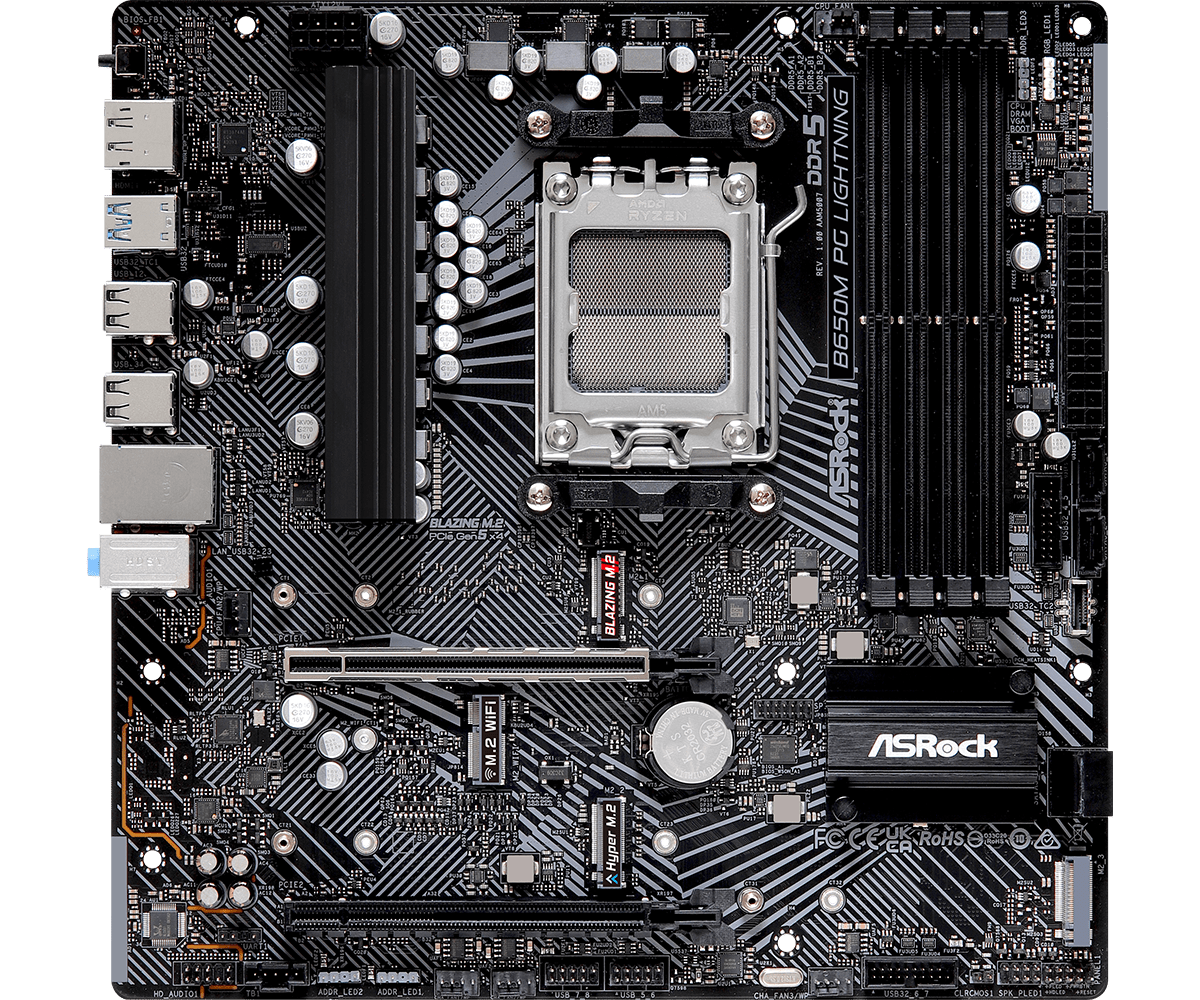 ASRock B650M PG Lightning AMD Socket AM5 Motherboard | 90 - MXBMV0 - A0UAYZ - 4710483943829 - Vektra Computers LLC