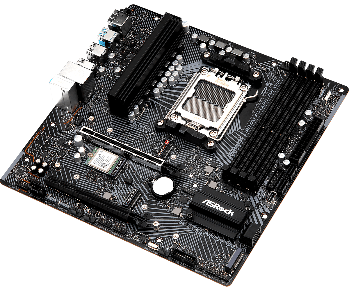 ASRock B650M PG Lightning Wifi AMD Socket AM5 Motherboard | 90 - MXBMW0 - A0UAYZ -  - Vektra Computers LLC