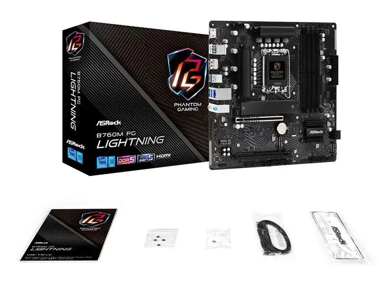 Asrock B760M PG Lightning Motherboard | 90 - MXBM20 - A0UAYZ - Vektra Computers LLC