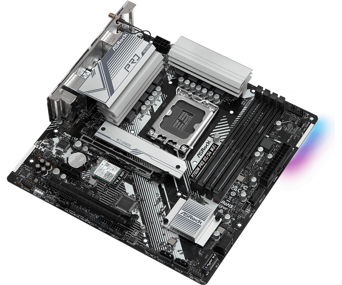 ASRock B760M Pro RS/D4 WiFi Intel LGA1700 Micro ATX Motherboard - 4710483941719 - Vektra Computers LLC