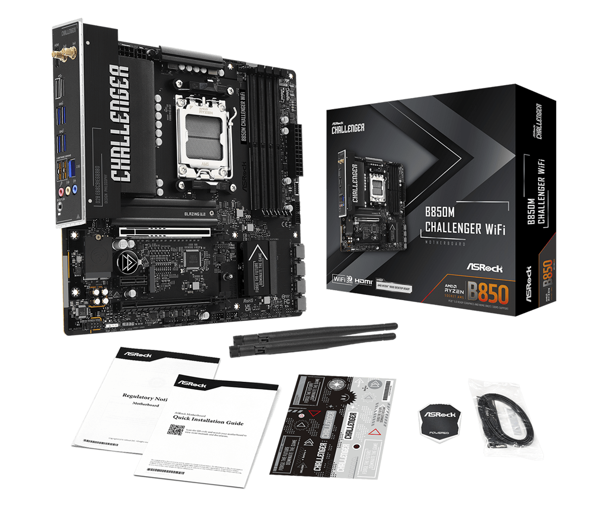 ASRock B850M Challenger WiFi AM5 Micro ATX Motherboard - 4711581494138 - Vektra Computers LLC