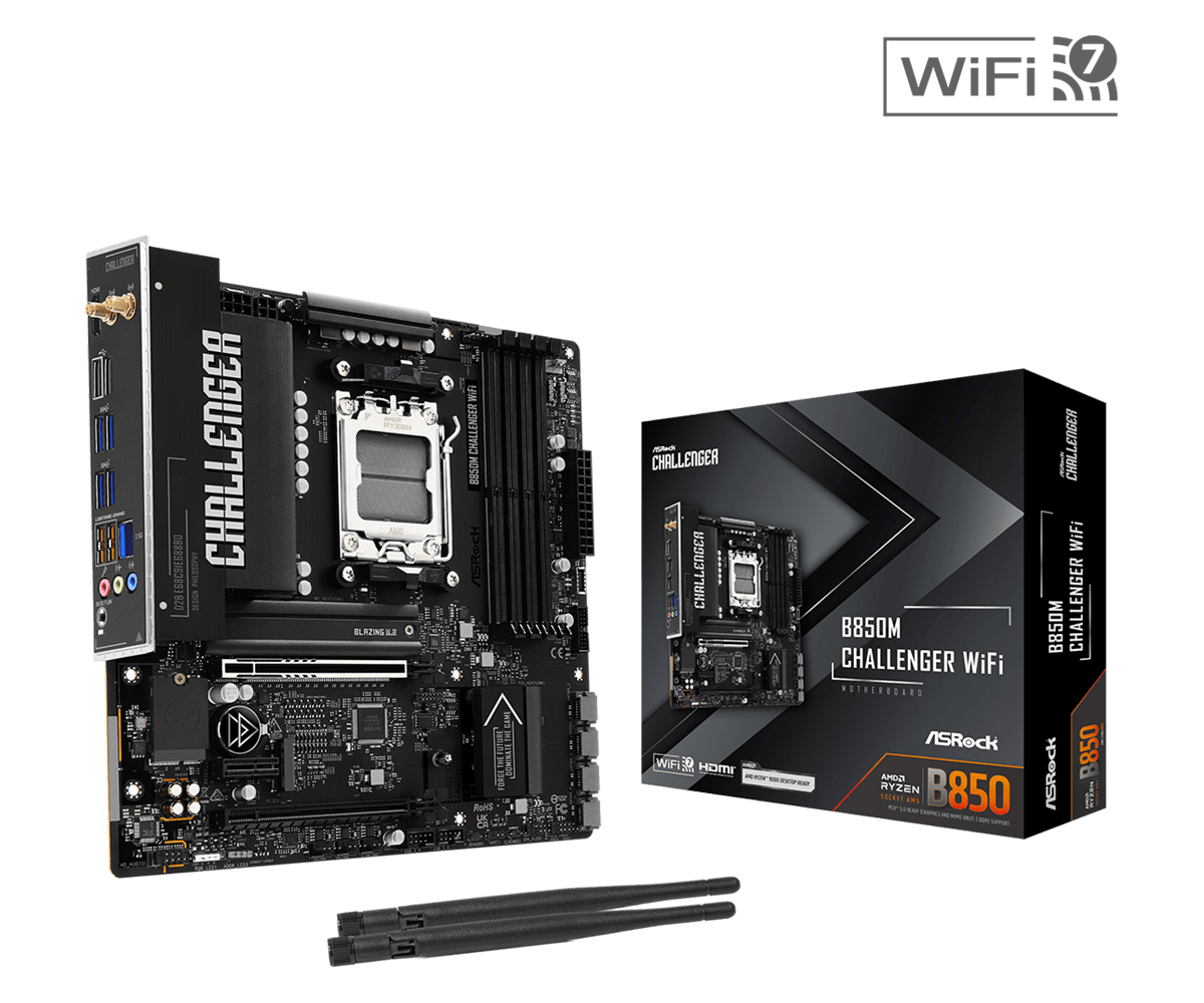 ASRock B850M Challenger WiFi AM5 Micro ATX Motherboard - 4711581494138 - Vektra Computers LLC