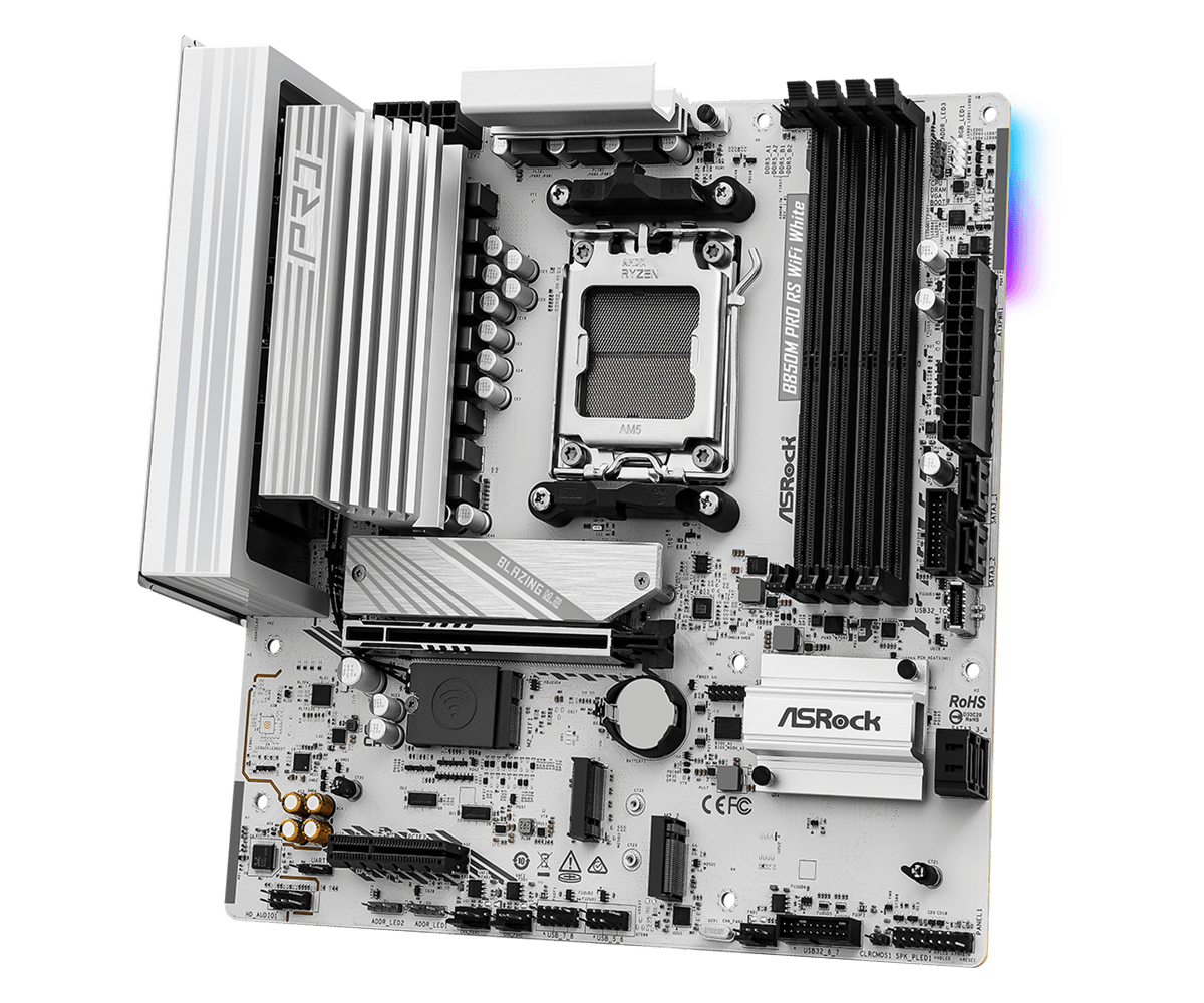 ASRock B850M Pro RS WiFi White AM5 Micro ATX Motherboard -  - Vektra Computers LLC