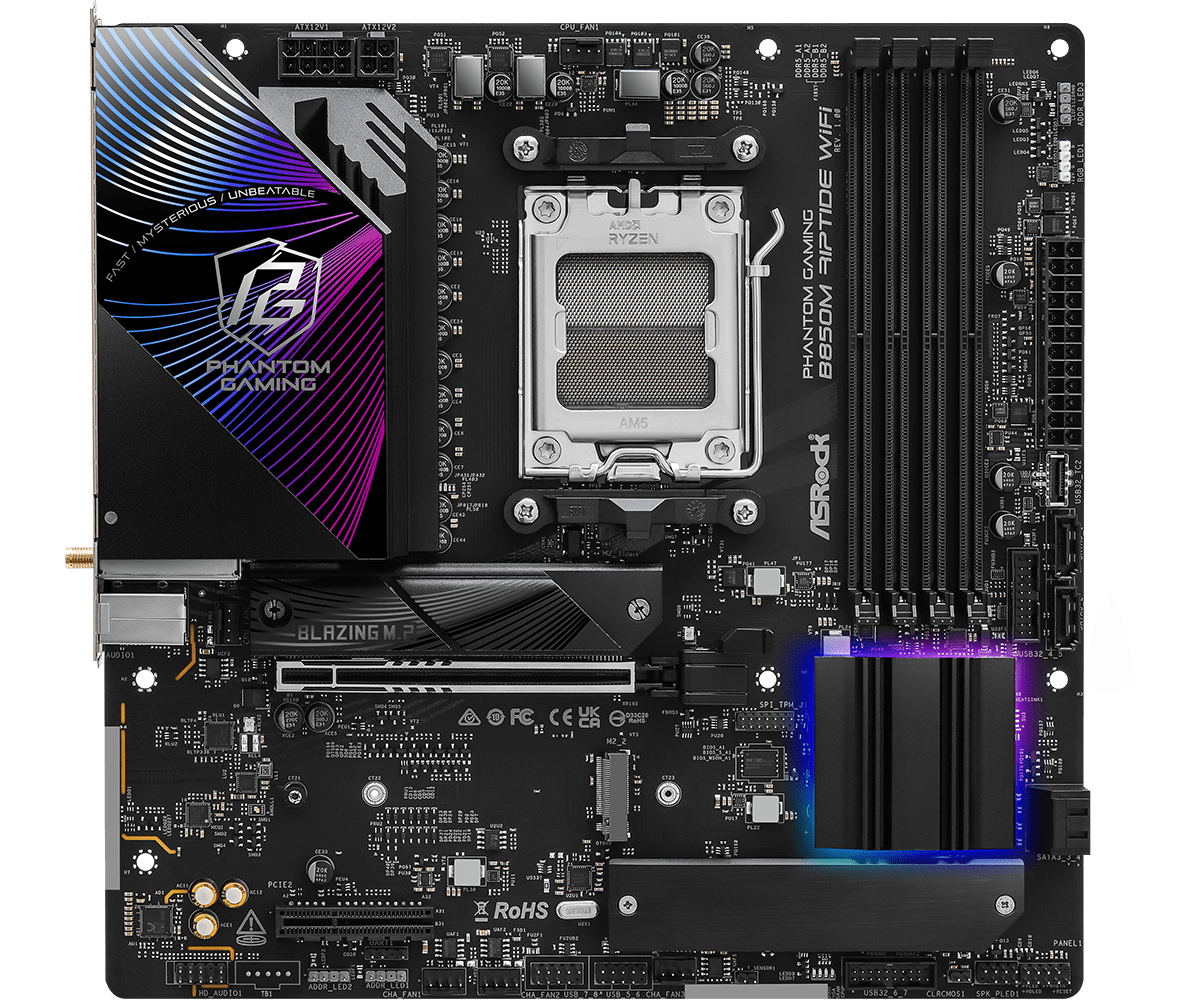 ASRock B850M Riptide WiFi AM5 Socket Motherboard | 90 - MXBS30 - A0UAYZ - 4711581490482 - Vektra Computers LLC