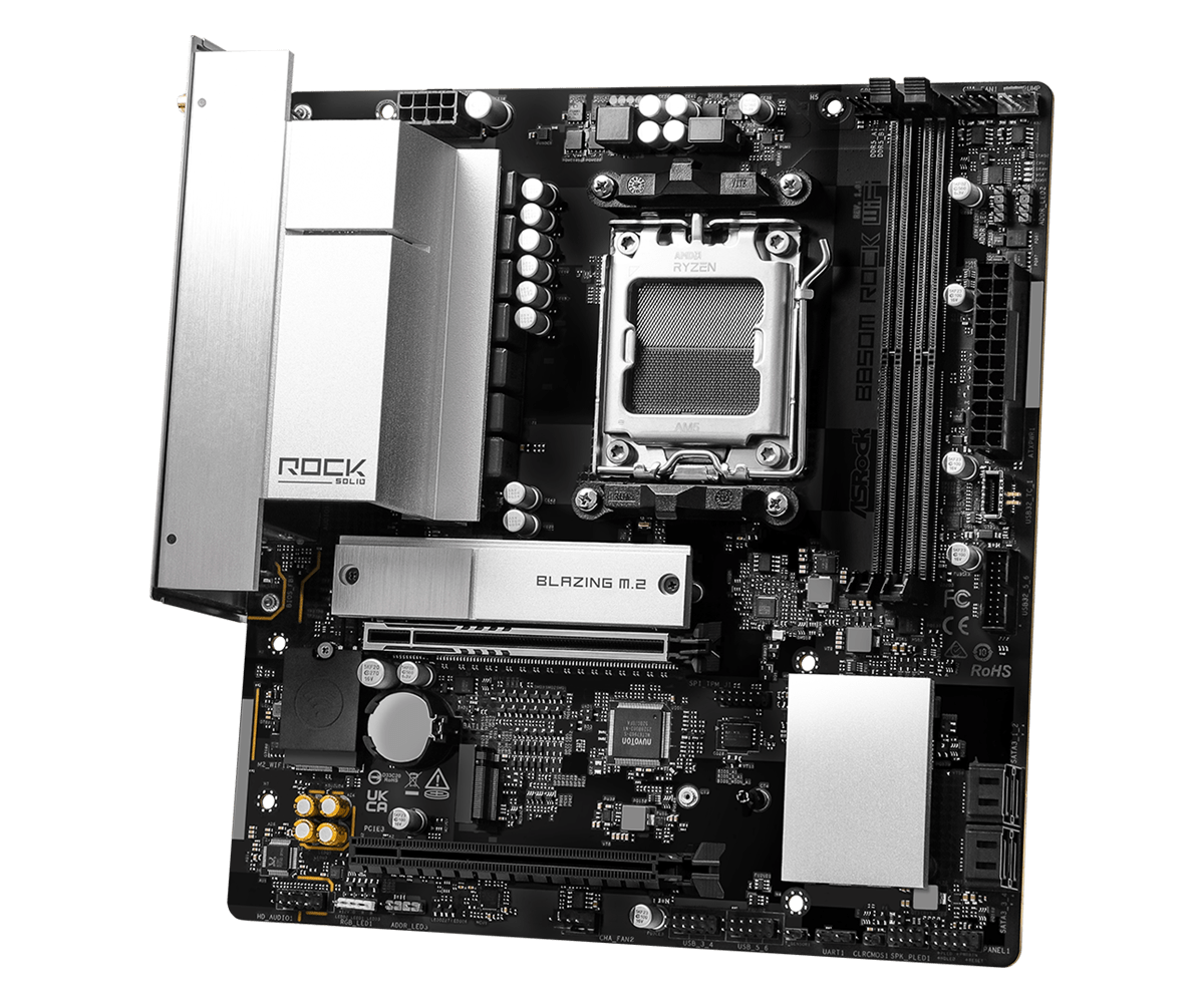 ASRock B850M Rock WiFi AM5 Micro ATX Motherboard - 4711581494169 - Vektra Computers LLC