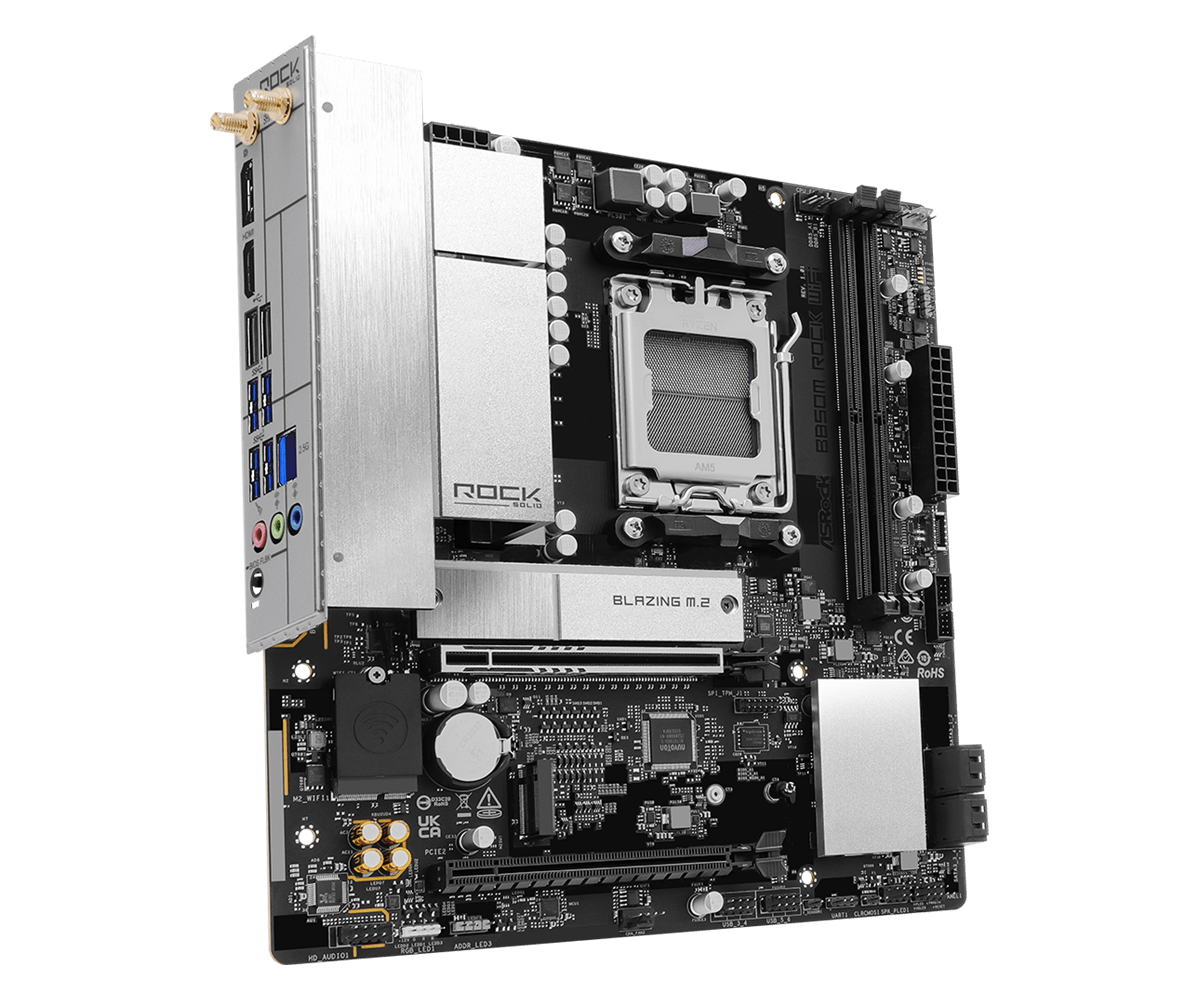 ASRock B850M Rock WiFi AM5 Micro ATX Motherboard - 4711581494169 - Vektra Computers LLC