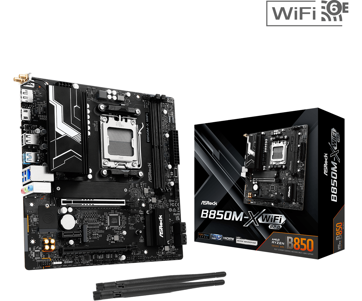 ASRock B850M-X WiFi R2.0 AM5 Micro ATX Motherboard -  - Vektra Computers LLC