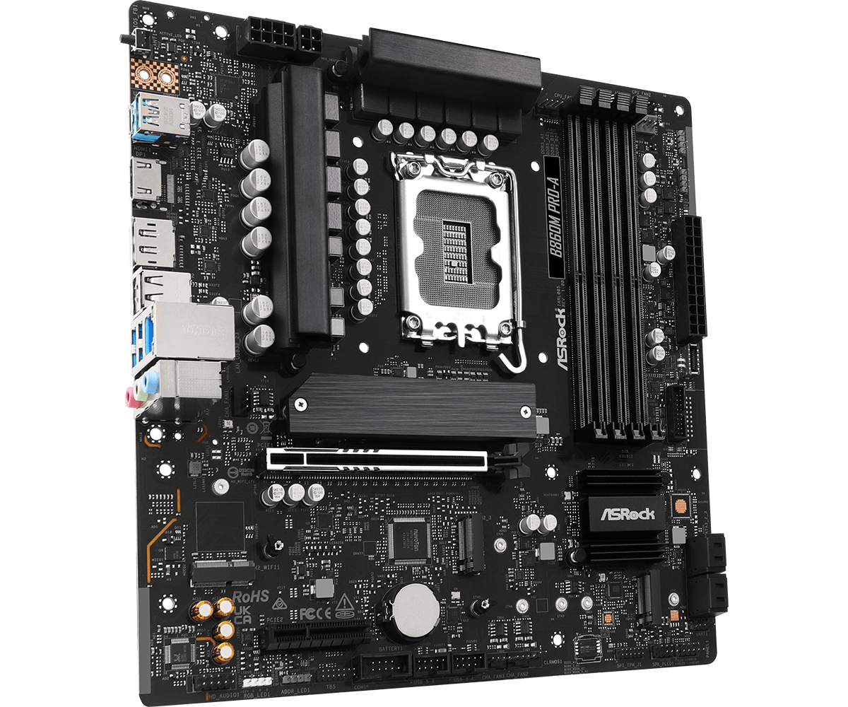 ASRock B860M Pro-A Intel B860 LGA1851 Micro ATX Motherboard - 4711581490291 - Vektra Computers LLC