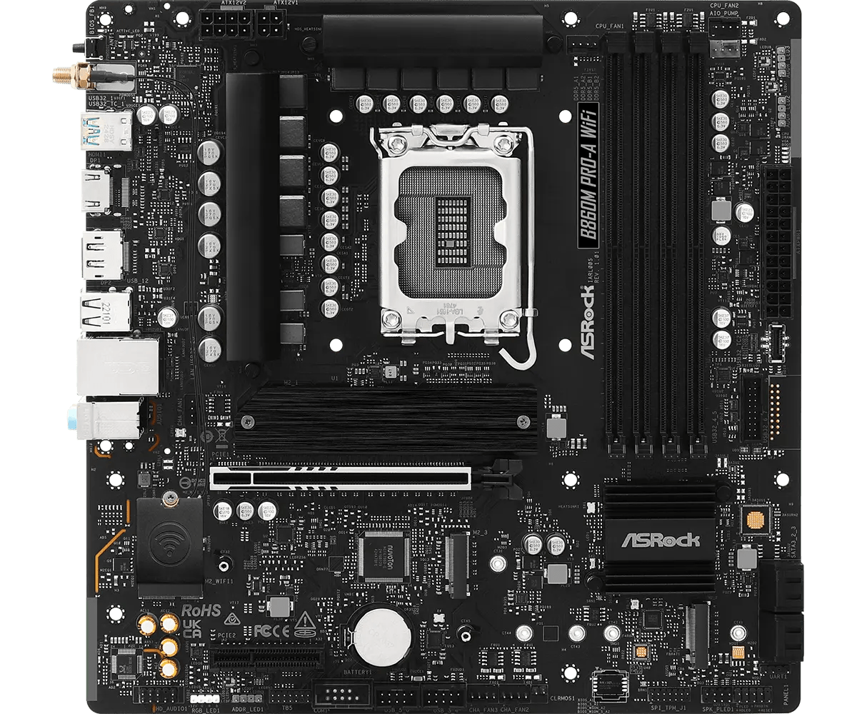ASRock B860M Pro - A WiFi LGA1851 Socket Motherboard | 90 - MXBRS0 - A0UAYZ - 4711581490307 - Vektra Computers LLC