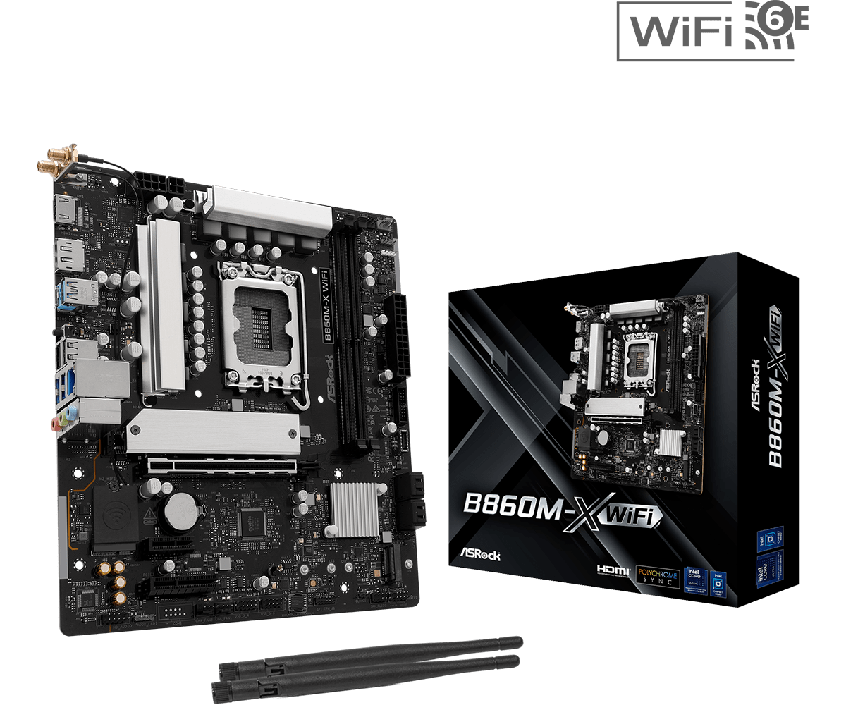 ASRock B860M - X WiFi LGA1851 Socket Motherboard | 90 - MXBRY0 - A0UAYZ - 4711581490413 - Vektra Computers LLC
