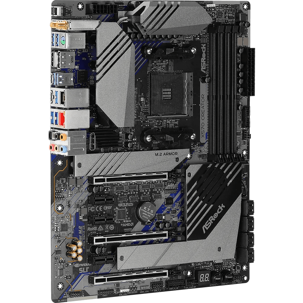 ASRock X570 Creator AMD 500 Series ATX Motherboard | 90 - MXBAW0 - A0UAYZ | - Vektra Computers LLC