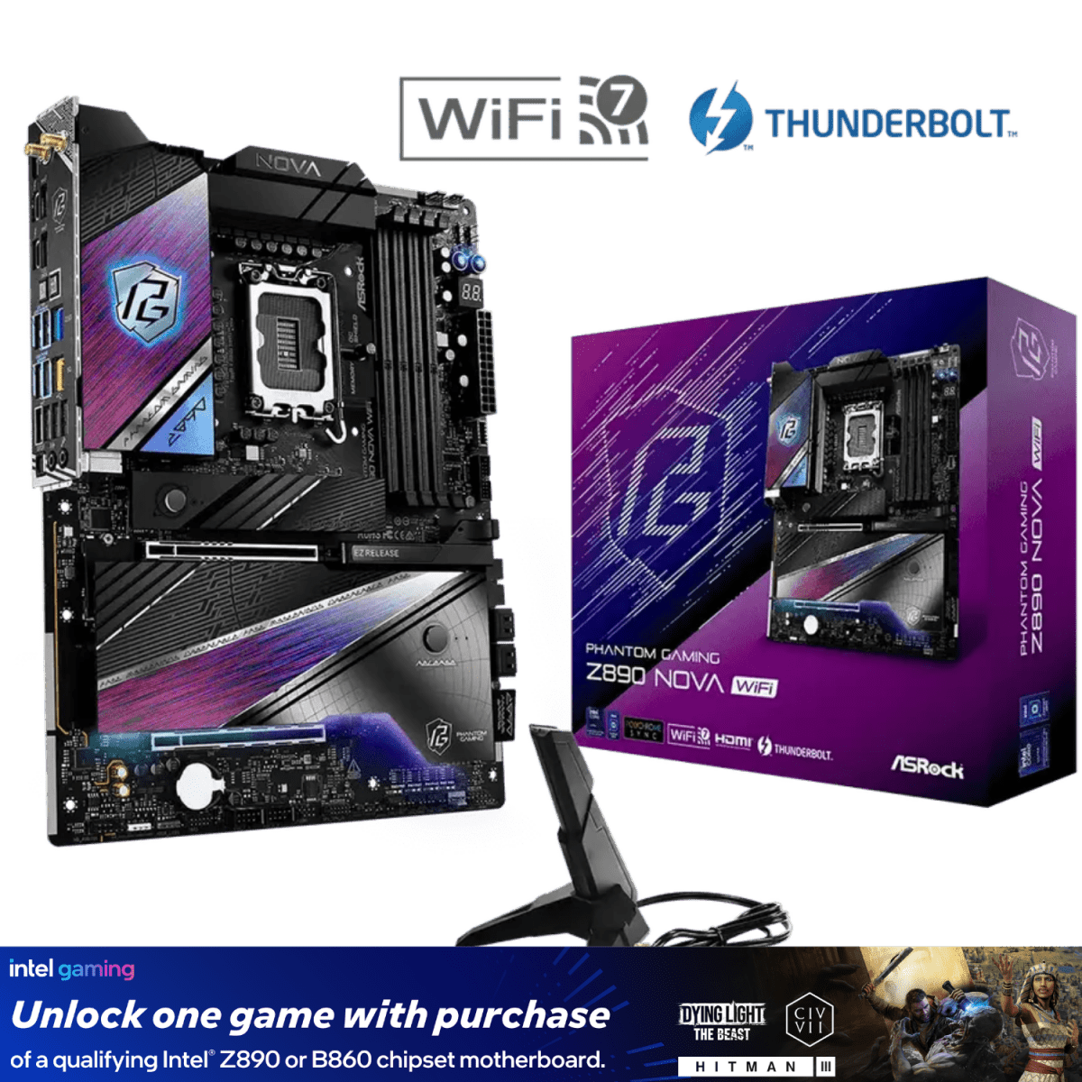 ASRock Z890 PG Nova WiFi | Core Ultra 2 ATX Motherboard - 4710483949708 - Vektra Computers LLC