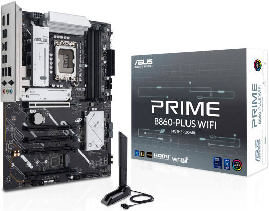 ASUS Prime B860 - Plus WiFi LGA 1851 ATX Motherboard, Intel B860 Chipset, 4x DIMM DDR5 Slots, Up to 256GB Max Memory, 5x PCIe x16 Slots, 2x M.2 Slots, WiFi & BT Connectivity | 90MB1K50 - M0EAY0 - 289 - Vektra Computers LLC