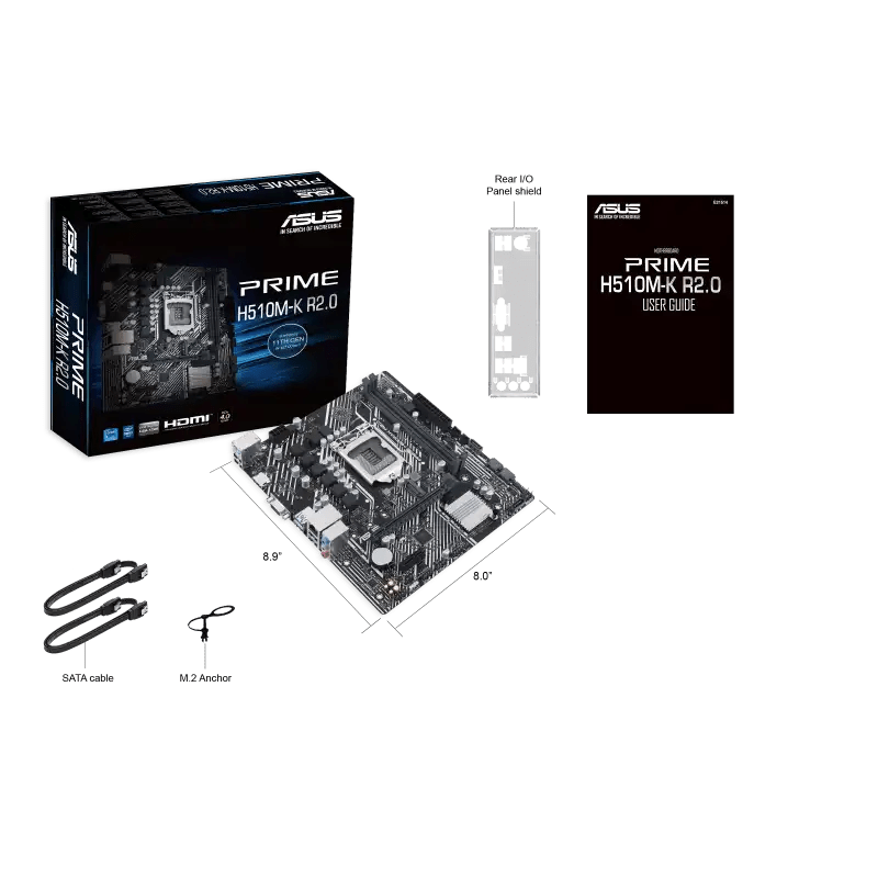 ASUS PRIME H510M - K R2.0 Intel 500 Series mATX Motherboard | 90MB1E80 - M0EAY0 | - Vektra Computers LLC