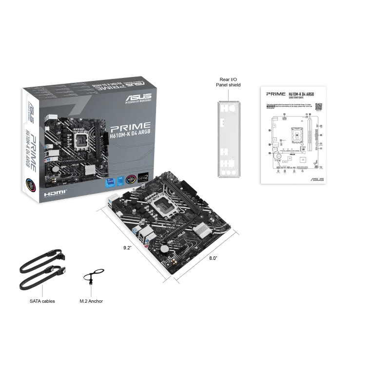 ASUS PRIME H610M - K D4 ARGB Intel 600 Series mATX Motherboard | 90MB1HN0 - M0EAY0 | - Vektra Computers LLC