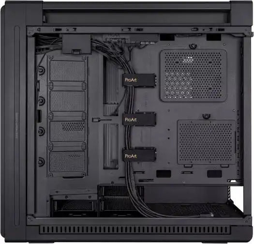 Asus ProArt PA602 Gaming E - ATX Computer Case, 2x 200mm & 1x 140mm Pre - Installed Fans, Up to 420mm Radiator & 6x Fans Support, Dual Air Deflectors, 15.5mm Open Grills, Black | 90DC00J0 - B09000 - 4711387338490 - Vektra Computers LLC