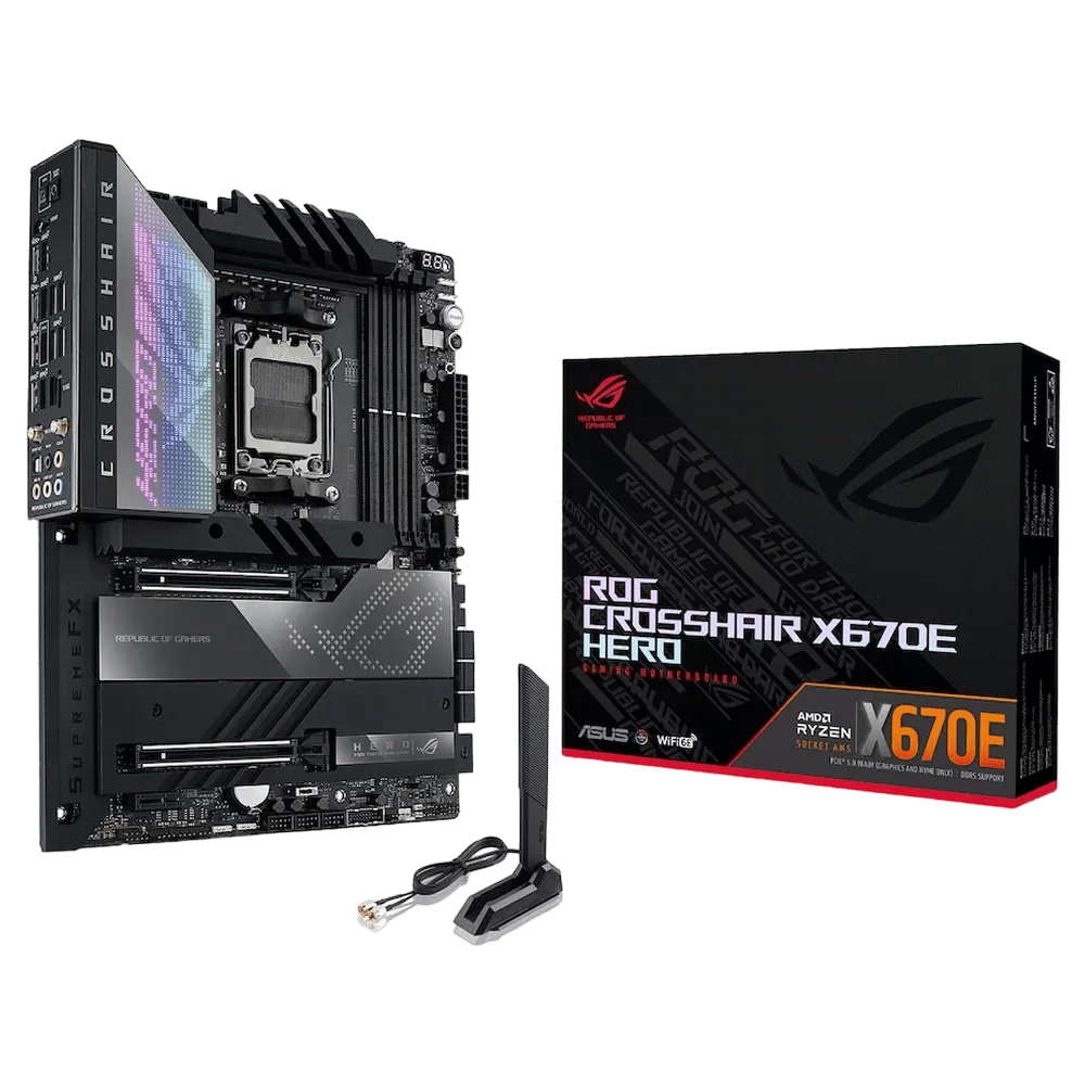 Asus ROG Crosshair X670E Hero AMD 600 Series ATX Motherboard | 90MB1BC0 - M0EAY0 | - Vektra Computers LLC