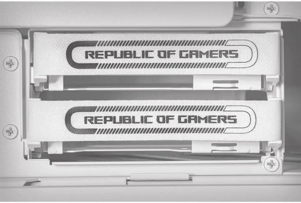 ASUS ROG Hyperion GR701 E - ATX PC Case, Tempered Glass Side Panels, Up to 420mm Dual Radiator, 4*140mm Fans, Metal GPU Holder, Compnent Storage, ARGB Fan Hub, 60W Fast Charging, White | 90DC00F3 - B39000 - 4711387173244 - Vektra Computers LLC