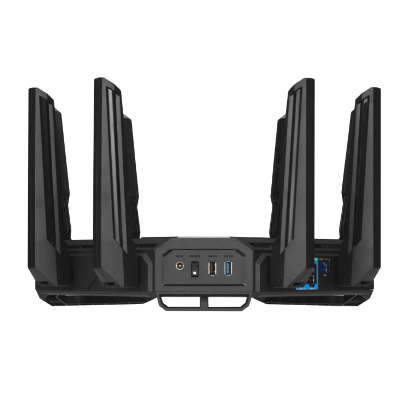 ASUS ROG Rapture GT - BE98 Quad - Band WiFi 7 Gaming Router, Supports 320MHz with Speeds of Up to 25 Gbps, Dual 10G Port, Mobile Game Mode, AiMesh & VPN Features | 90IG08F0 - MO9A0V - 4711387079461 - Vektra Computers LLC