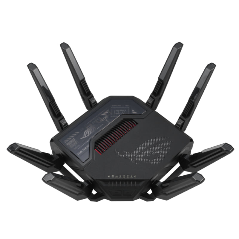 ASUS ROG Rapture GT - BE98 Quad - Band WiFi 7 Gaming Router, Supports 320MHz with Speeds of Up to 25 Gbps, Dual 10G Port, Mobile Game Mode, AiMesh & VPN Features | 90IG08F0 - MO9A0V - 4711387079461 - Vektra Computers LLC