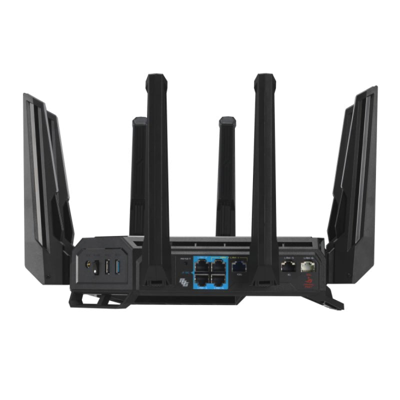 ASUS ROG Rapture GT - BE98 Quad - Band WiFi 7 Gaming Router, Supports 320MHz with Speeds of Up to 25 Gbps, Dual 10G Port, Mobile Game Mode, AiMesh & VPN Features | 90IG08F0 - MO9A0V - 4711387079461 - Vektra Computers LLC