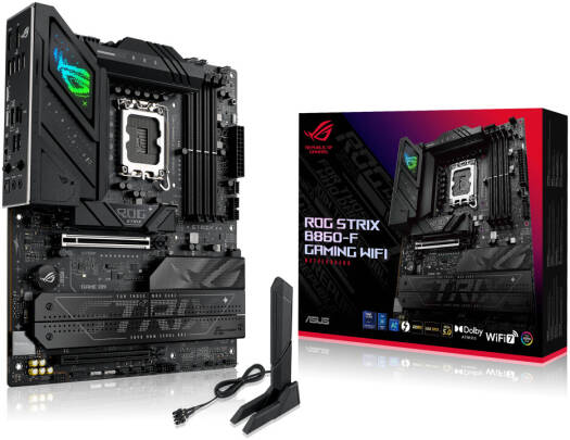 ASUS ROG Strix B860 - F Gaming WiFi LGA 1851 ATX Motherboard, Intel B860 Chipset, 4x DIMM DDR5 Slots, Up to 256GB Max Memory, 1x PCIe 5.0 x16 SafeSlot, 4x M.2 Slots, WiFi & BT | 90MB1JG0 - M0EAY0 - 289 - Vektra Computers LLC