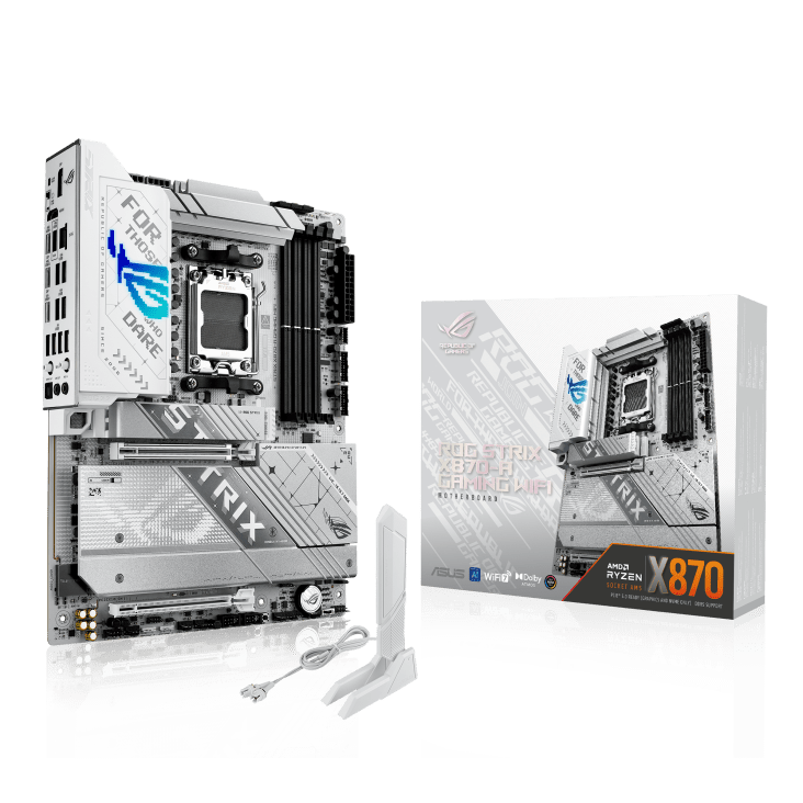 ASUS ROG STRIX X870 - A GAMING WIFI AMD AM5 ATX Motherboard - White | 90MB1IF0 - M0EAY0 - Vektra Computers LLC