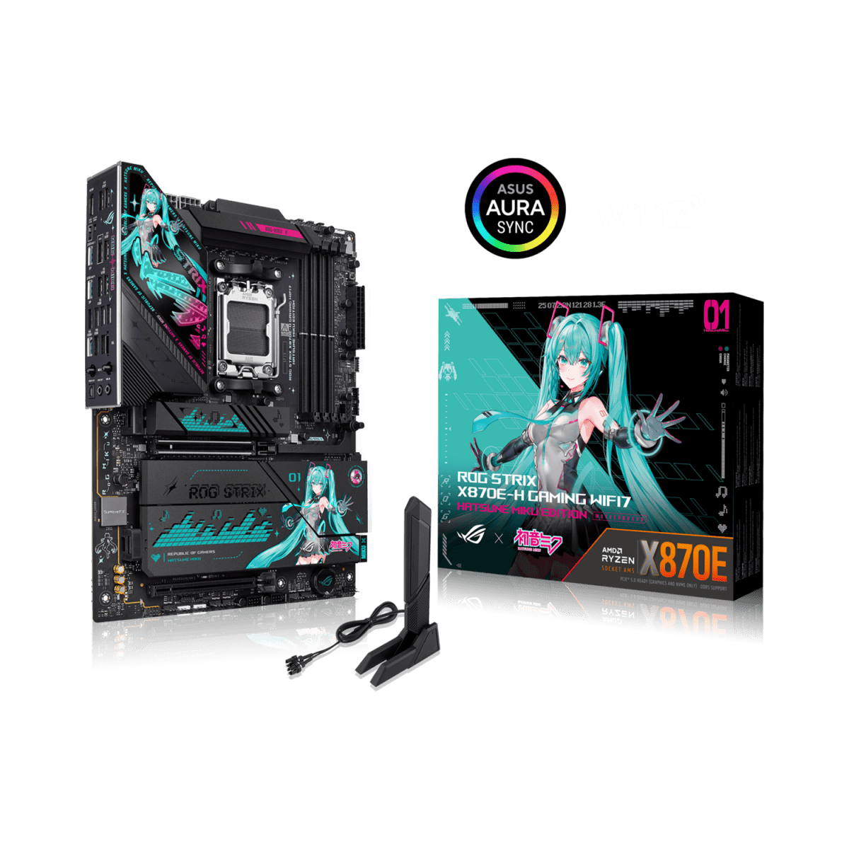 ASUS ROG STRIX X870E - H GAMING WiFi7 HATSUNE MIKU Edition | AM5 ATX Motherboard -  - Vektra Computers LLC