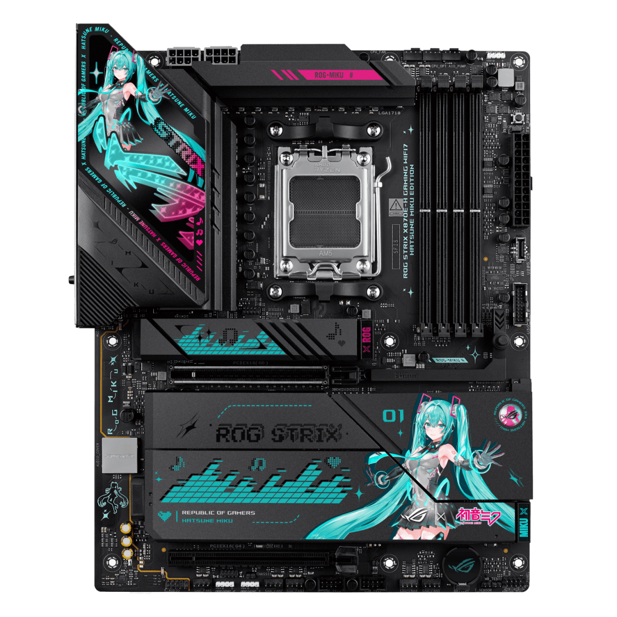 ASUS ROG STRIX X870E - H GAMING WiFi7 HATSUNE MIKU Edition | AM5 ATX Motherboard -  - Vektra Computers LLC