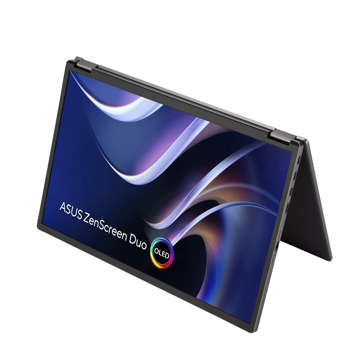 ASUS ZenScreen Duo OLED MQ149CD 360° Foldable Portable Monitor - Dual 14 - inch, 16:10, 1920x1200 FHD, OLED panels, DisplayHDR™ 400 True Black, 100% DCI - P3, Delta<2, Dual USB Type - C®, mini - HDMI®, kickstand, and standard tripod hole | 90LM0AKV - B01N70 - 4711387721551 - Vektra Computers LLC