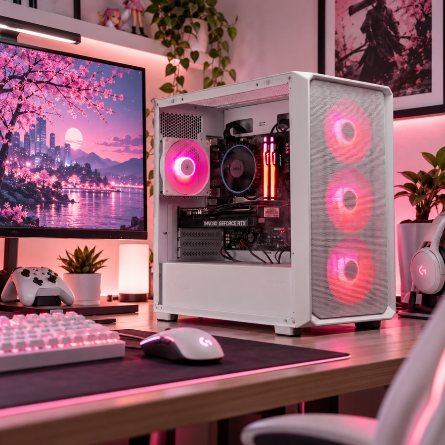Core One Snow Gaming PC – Core i5 12400F + RTX 3050 6GB