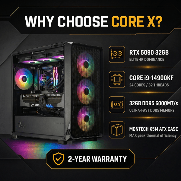 Core X Gaming PC – Core i9 14900KF + RTX 5090 32GB