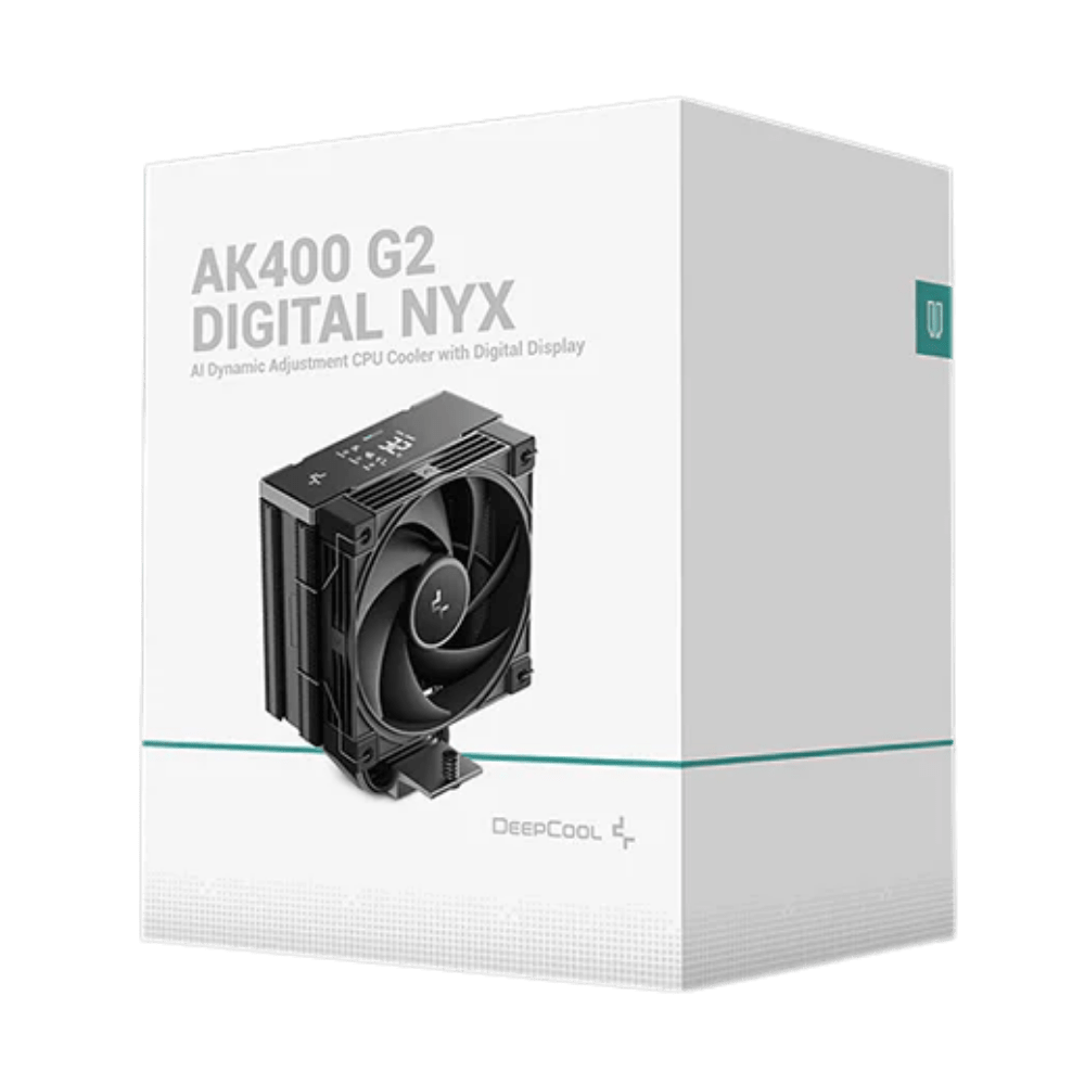 DeepCool AK400 G2 DIGITAL NYX AI CPU Cooler – Black (Digital Display & AI Fan Control) | R - AK400G2 - BKNNMN - GJD - 1 - 6933412729679 - Vektra Computers LLC