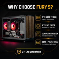 Fury 5 Gaming PC – Ryzen 5 7500F + RTX 5060 Ti 16GB -  - Vektra Computers LLC