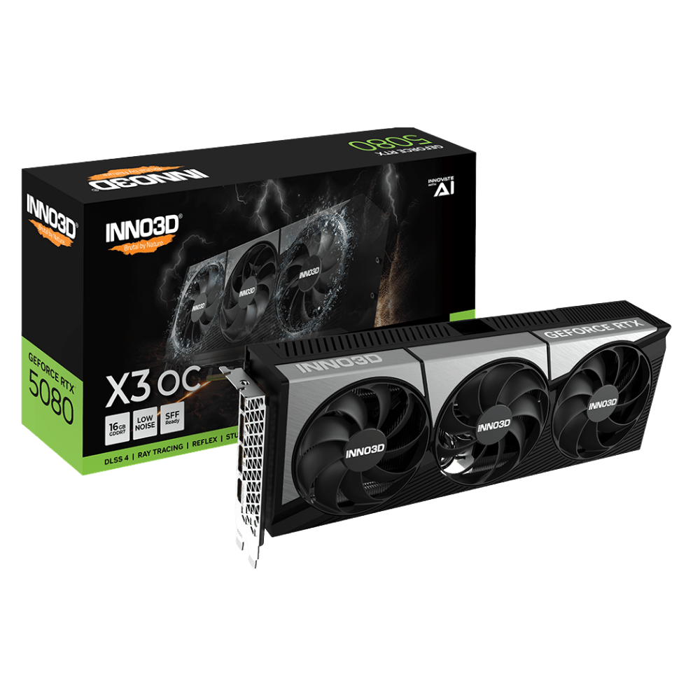 INNO3D GeForce RTX 5080 X3 OC 16GB Graphics Card - 8886307700186 - Vektra Computers LLC